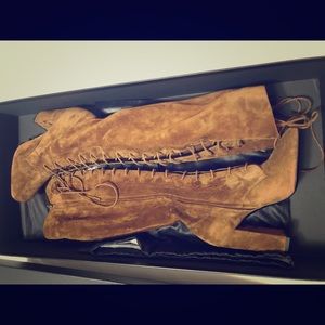 YSL Suede brown boots